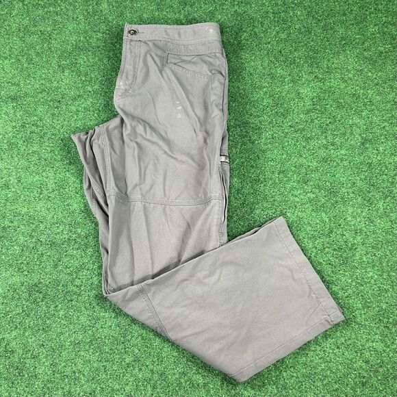 Prana Mens Size XL Gray Outdoor Hiking Straight‎ Belted Pants Pockets - Picture 1 of 14